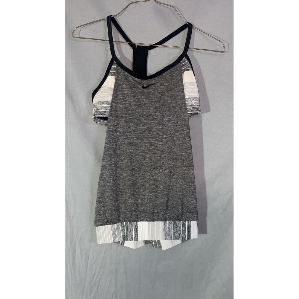 Nike Women Multicolor Stripe Sleeveless Racerback Built-In-Bra Active Tank Top m